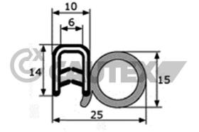 CAUTEX 021004 - PERFIL CONTORNO PUERTAS(ALMA METALICA)