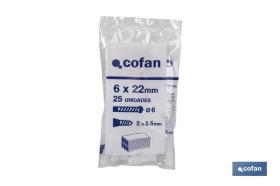 COFAN 07602105 - BOLSA 25 UDS TACO PLÁSTICO 5 MM