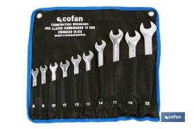 COFAN 09602050 - SET 6 PCS LLAVES COMBINADAS DE 8 A 19