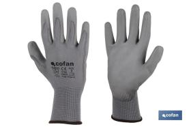 COFAN 1100012410BL - BLISTER G. 100 %  POLIEST. IMPREG. PU GRIS T-10