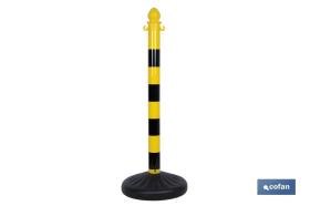 COFAN 11000803 - POSTE Y BASE PARA CADENA (AMAR/NEGRO) 1M