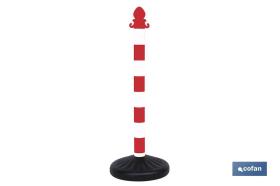 COFAN 11000804 - POSTE Y BASE PARA CADENA (ROJO/BLANCO) 1M