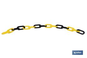 COFAN 11000805 - CADENA DE PLÁSTICO 8MM 30 MTS (AMARILLO/NEGRO)