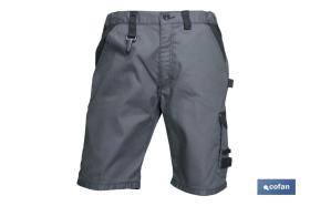 COFAN 1100202638 - BERMUDAS DE TRABAJO 'POULSEN' 280GMS/M GRIS-NEGRO T-38