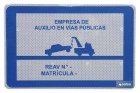 COFAN 199020 - PLACA V-24 PARA GRÚA DE SERVICIO DE AUXILIOS EN CARRETERA