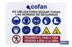 COFAN 21201003 - CARTEL DE OBRA EN GLASSPACK 1000X700