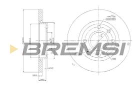 BREMSI CD6995S - B. DISC FRONT DIA.247 SOLID PEUGEOT 206