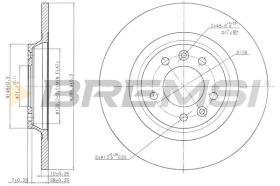 BREMSI CD7275S - B. DISC REAR DIA.290 SOLID CITROEN C5