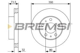 BREMSI CD7718V - B. DISC FRONT DIA.300 VENT. FIAT DUCATO