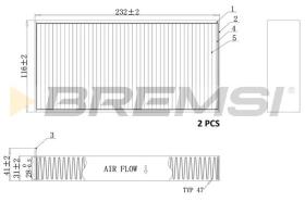 BREMSI FC0914 - FILTRI ABITACOLO - CABIN FILTER