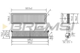 BREMSI FA0113 - AIR FILTER AUDI