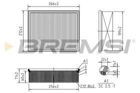 BREMSI FA0119 - AIR FILTER AUDI, SEAT