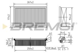 BREMSI FA0130 - AIR FILTER FORD, VOLVO, MAZDA