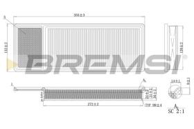 BREMSI FA0202 - AIR FILTER FIAT, FORD, OPEL, PEUGEOT