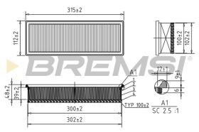 BREMSI FA0210 - AIR FILTER PEUGEOT, CITROEN, SUZUKI