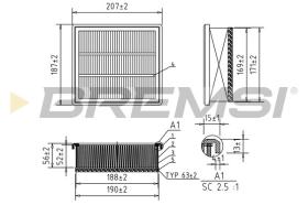 BREMSI FA0212 - AIR FILTER FIAT, JEEP