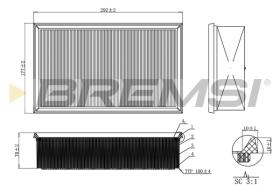 BREMSI FA0214 - AIR FILTER VW, AUDI, SEAT, SKODA