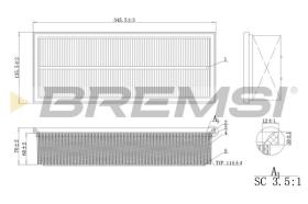 BREMSI FA0215 - AIR FILTER VW, AUDI, SKODA, SEAT