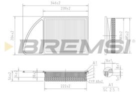 BREMSI FA0216 - AIR FILTER FIAT, PEUGEOT, CITROEN