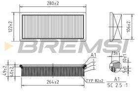 BREMSI FA0219 - AIR FILTER FIAT, LANCIA, ZASTAVA