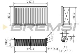 BREMSI FA0528 - AIR FILTER RENAULT