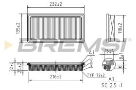 BREMSI FA0530 - AIR FILTER NISSAN