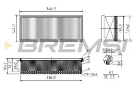 BREMSI FA0531 - AIR FILTER FIAT, PEUGEOT, CITROEN