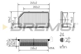 BREMSI FA0537 - AIR FILTER KIA, HYUNDAI