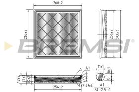 BREMSI FA0539 - AIR FILTER OPEL, CHEVROLET, VAUXHALL