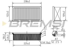 BREMSI FA0540 - AIR FILTER OPEL, PEUGEOT, CITROEN, DS