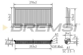 BREMSI FA0547 - AIR FILTER FIAT, ALFA ROMEO, LANCIA