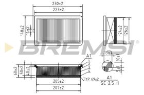 BREMSI FA0548 - AIR FILTER FIAT