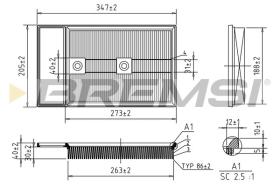 BREMSI FA0549 - AIR FILTER VW, AUDI, SEAT, SKODA