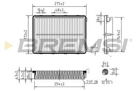 BREMSI FA0550 - AIR FILTER KIA, HYUNDAI