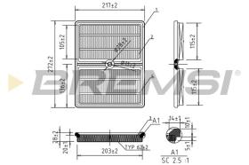 BREMSI FA0553 - AIR FILTER VW, AUDI, SKODA, SEAT