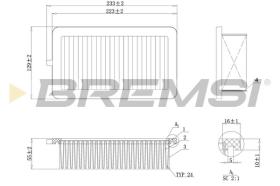 BREMSI FA0555 - AIR FILTER NISSAN