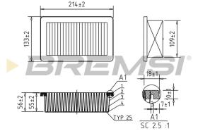 BREMSI FA0558 - AIR FILTER BMW, MERCEDES-BENZ, RENAULT