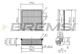 BREMSI FA0562 - AIR FILTER FIAT, OPEL, ALFA ROMEO