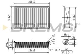 BREMSI FA0569 - AIR FILTER FIAT, NISSAN