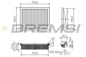 BREMSI FA0571 - AIR FILTER FIAT