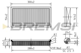 BREMSI FA0574 - AIR FILTER VW, SKODA, SEAT