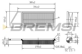 BREMSI FA0577 - AIR FILTER FORD, PEUGEOT, CITROEN