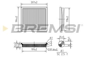 BREMSI FA0581 - AIR FILTER VW, SKODA