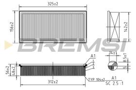 BREMSI FA0595 - AIR FILTER FIAT, PEUGEOT, CITROEN, FSO