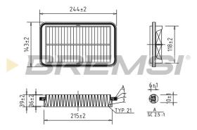 BREMSI FA0596 - AIR FILTER NISSAN, SUZUKI