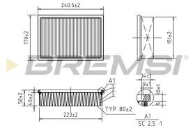 BREMSI FA0599 - AIR FILTER CHEVROLET