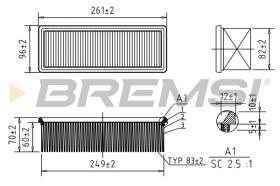 BREMSI FA0612 - AIR FILTER RENAULT, DACIA