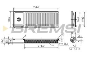 BREMSI FA0633 - AIR FILTER FIAT, FORD, OPEL, PEUGEOT