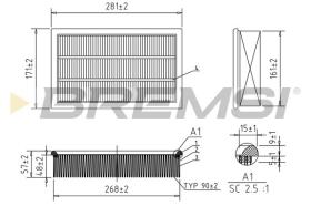 BREMSI FA0651 - AIR FILTER FORD, VOLVO