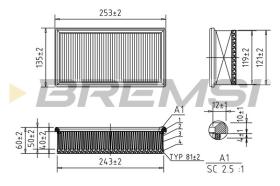 BREMSI FA0652 - AIR FILTER FIAT, PEUGEOT, CITROEN